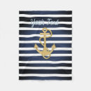 Search for navy and gold blankets Nautical