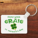 Search for shamrock rectangular key rings Green