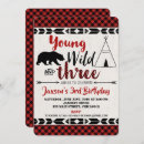 Search for three bears invitations Buffalo plaid