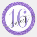 Search for any age birthday party stickers Purple