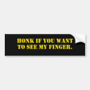 Search for finger bumper stickers Honk