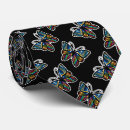 Search for butterfly on black ties Colourful