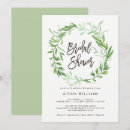 Search for green leaves bridal shower invitations Greenery