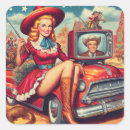 Search for vintage country stickers Cowgirl