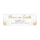 Search for peace on earth return address labels Gold