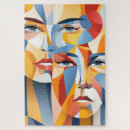 Search for faces abstract art puzzles Vibrant