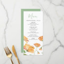Search for watercolor orange florals wedding menus Minimalist