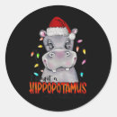Search for hippopotamus stickers Funny christmas
