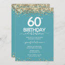 Search for gold glitter 60th birthday invitations Party