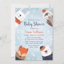 Search for blue snowflake baby shower invitations Animal