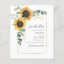 Search for sunflower wedding save the dates Geometric