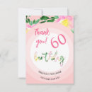 Search for 60th birthday thank you cards Pink