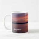 Search for clouds on lake mugs Sunset