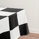 Search for black and white checkered tablecloths For her