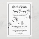 Search for dandelion wedding invitations Black and white