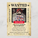 Search for wanted poster birthday invitations Outlaw