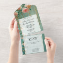Search for teal rose wedding invitations Green