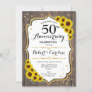 Search for sunflower anniversary invitations Gold