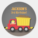 Search for construction birthday party stickers Trucks