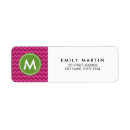 Search for green chevron return address labels Monogrammed