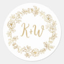 Search for floral wreath monogram wedding stickers Initials