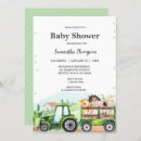 Search for green tractor baby shower invitations Country