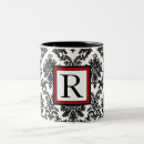 Search for monogram damask mugs Black