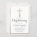 Search for white gold christening invitations Simple