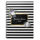 Search for black and white stripes notebooks Gold