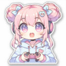 Search for girl gamer stickers Kawaii