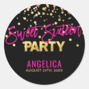 Search for pink black gold stickers Sweet 16