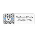 Search for blue damask return address labels Pattern