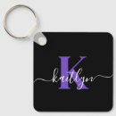 Search for purple key rings Script typography