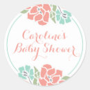 Search for coral floral stickers Baby shower