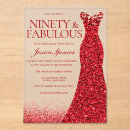 Search for red 90th birthday invitations Womans