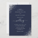 Search for navy and silver wedding invitations Glitter