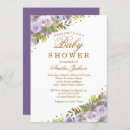 Search for purple and gold baby shower invitations Floral