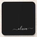 Search for black and white monogram coasters Simple