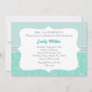 Search for damask birthday invitations Turquoise