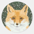 Search for fox in snow stickers Woodland