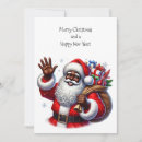 Search for black santa claus christmas cards White