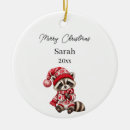 Search for cute racoon christmas tree decorations Xmas