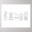 Search for black and white cactus art Botanical