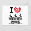 Search for love to swim postcards Heart