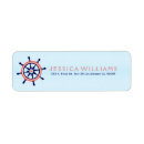 Search for navy blue and white stripes return address labels Nautical