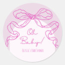 Search for pink bow baby shower stickers Whimsical