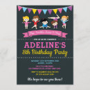 Search for gymnastics girl birthday invitations Girly
