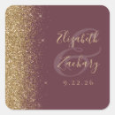 Search for burgundy wedding stickers Calligraphy script