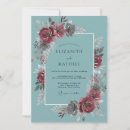 Search for teal rose wedding invitations Botanical
