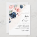 Search for navy blue and blush pink wedding invitations Greenery